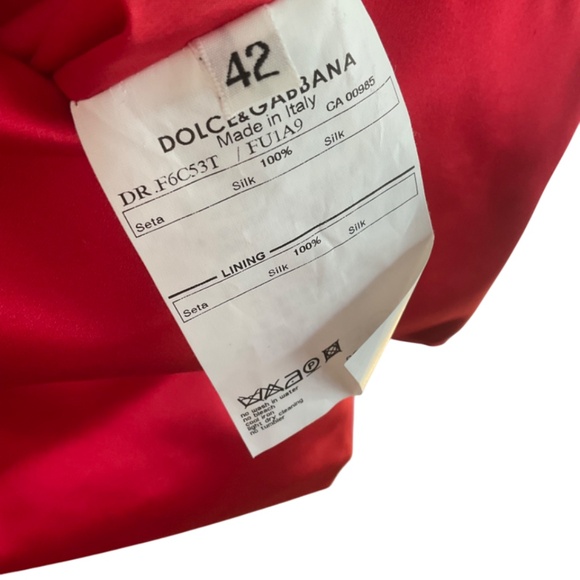 🔥❤️RARE DOLCE & GABBANA RED SILK MINI DRESS❤️🔥 - Picture 6 of 8